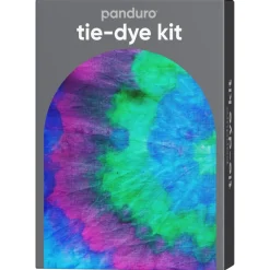 Panduro Hobby Tie-dye kit – 3×85 ml akvarell-textilfärg grön, blå, lila + handskar & gummisnoddar | Textilfärger