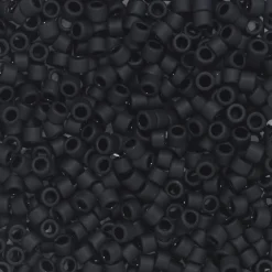 TOHO Beads Japan TOHO-pärlor 11/0 – svart matt, 49F Matte opaque jet black | Rocaillespärlor