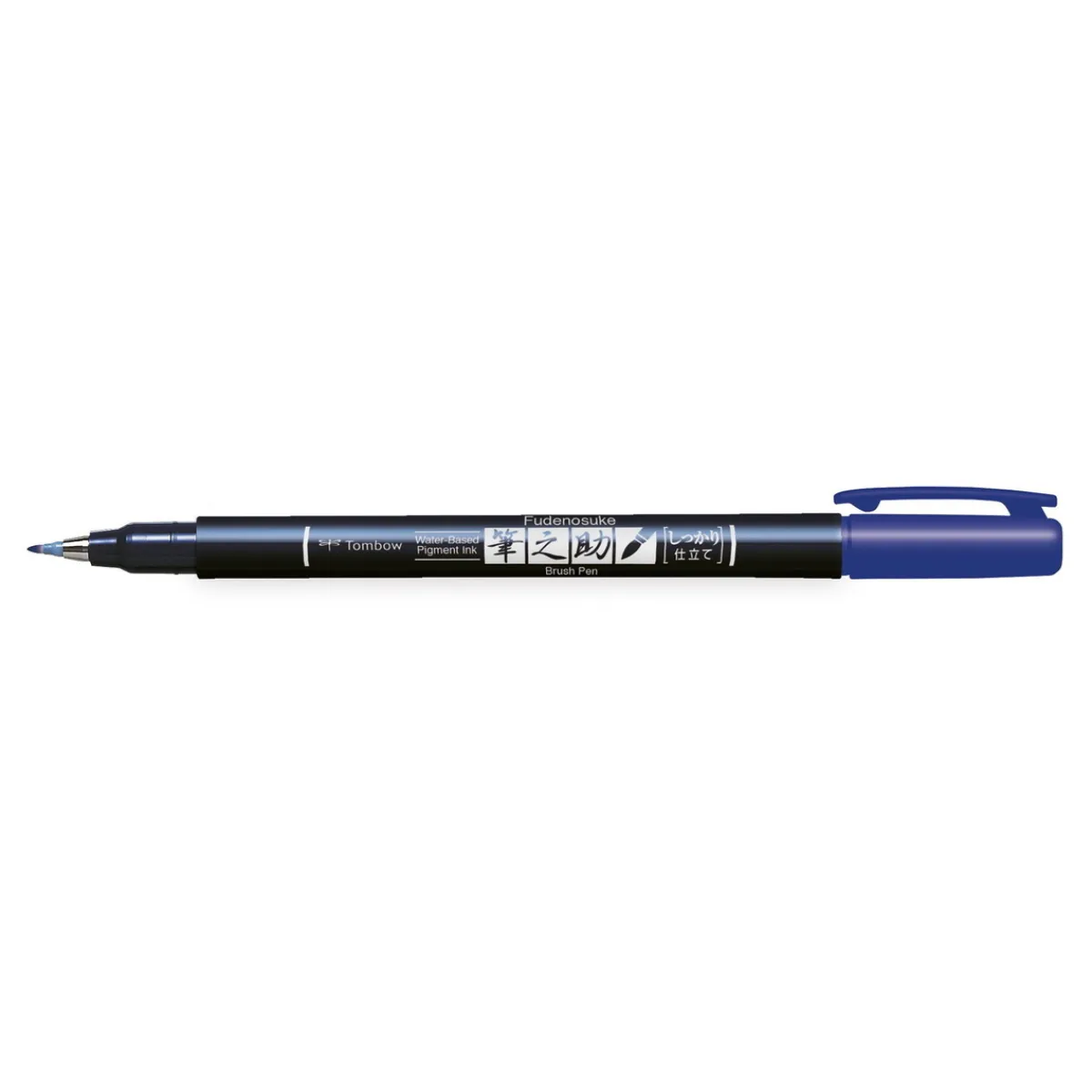 Tombow Brush Fudenosuke Hard Tip, hård penselspetspenna med blått tusch