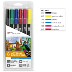 Tombow TOM set Penselpenna bas 6p | Tuschpennor & Markers