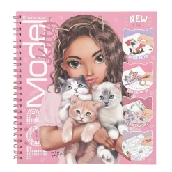 Barn TOPModel pysselbok Kitty + 5 ark med stickers, 47 sidor, 20,2×22,2 cm