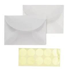 Panduro Hobby Transparenta kuvert 10 st. 10,9×15,5 cm + 10 guldiga stickers för försegling