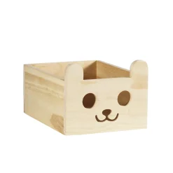 Panduro Hobby Träförvaring med nallebjörns-ansikte och öron, 15,5×20×9 (12) cm