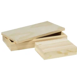 Panduro Hobby Träförvaring, två askar av trä 27,5×13,5×4 cm / 15×11×3,7 cm
