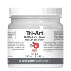 Tri Art Tri-Art Gel Medium Gloss 250 ml, blankt gelbaserat förtjockningsmedel för akrylfärg | Målarmedier