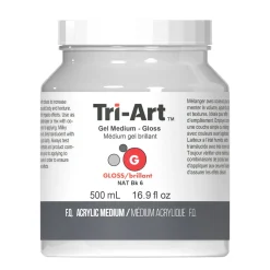 Tri Art Tri-Art Gel Medium Gloss 500 ml, blankt gelbaserat förtjockningsmedel för akrylfärg