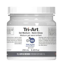 Tri Art Tri-Art Gel Medium Semi Gloss 250 ml, halvblankt gelbaserat förtjockningsmedel för akrylfärg