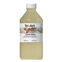 Tri Art Tri-Art Liquid Glass Pouring Medium 1000 ml, fungerar även som resinliknande lack för akrylfärg | Målarmedier