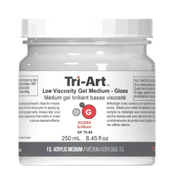 Tri Art Tri-Art Low Viscosity Gel Gloss 250 ml, blankt gelbaserat förtunningsmedel för akrylfärg | Målarmedier