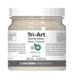Tri Art Tri-Art Medium Gesso Canvas 250 ml, beige / cremefärgad grundering för akrylfärg