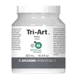 Tri Art Tri-Art Medium Gesso 500 ml, vit grundering för akrylfärg