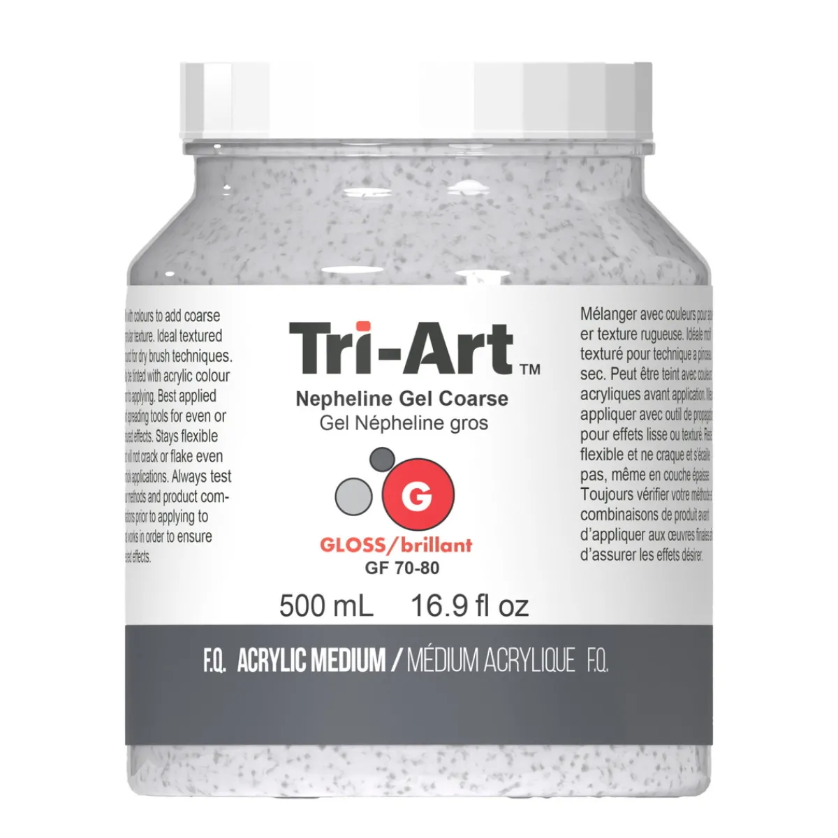 Tri Art Tri-Art Nepheline Gel Coarse 500 ml, strävt granulerande medium för akrylfärg