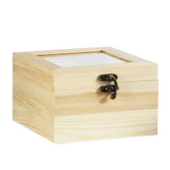 Panduro Hobby Trälåda, tittskåp med glasfönster i locket 15×15×7,5 cm