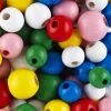 Panduro Jewellery Träpärlor i färgglad mix, Ø10–14 mm. 80 gram, cirka 120–140 pärlor | Pärlor Av Trä, Ben & Horn