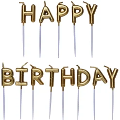 Confetti By Panduro Tårtljus Happy Birthday guld | Dekor