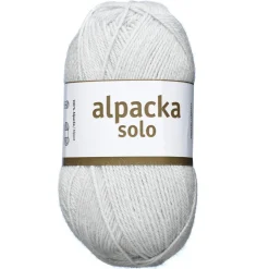 Järbo Ullgarn Alpacka Solo 50g silvergrå – 29129 Silver grey | Ullgarn