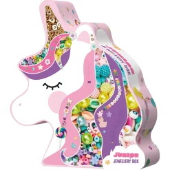 Barn Panduro Hobby Unicorn smyckessats, toksöt enhörnings-låda fylld med allt för att pärla armband