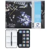 Van Gogh akvarellfärger set – 12 halvkoppar – Noir + A4-block med 12 svarta ark