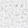 Panduro Jewellery Vaxade glaspärlor, ca 450 st. vita pärlor. Ø8 mm | Glaspärlor