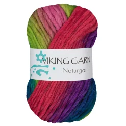 Viking Garn Viking Naturgarn 50g grön/rosa 638 | Ullgarn