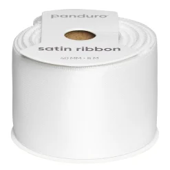 Panduro Hobby Vitt satinband – 40 mm brett och 8 meter långt | Satinband