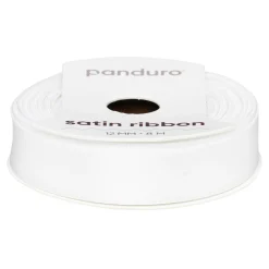 Panduro Hobby Vitt satinband – 12 mm brett och 8 meter långt