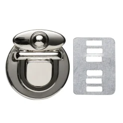 Panduro Hobby Väsklås av metall, silverfärgat, 3×3,4 cm