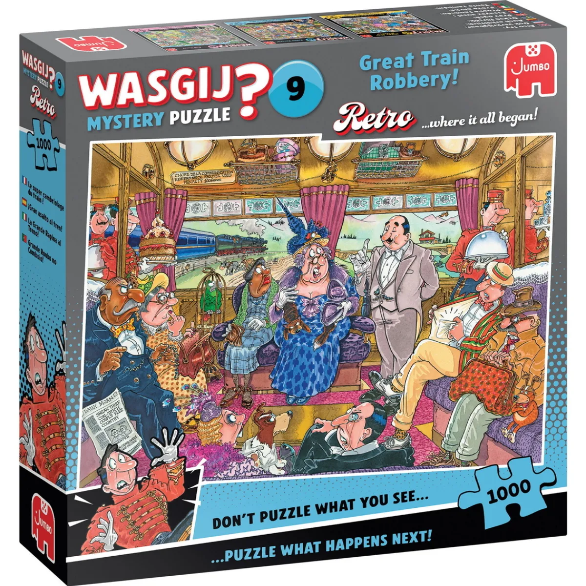 Barn Wasgij pussel #9 Retro – Great train robbery! 1000 bitar, 68×49 cm