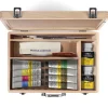 Winsor & Newton Acrylic Essentials Gift Set, träväska med allt för att måla med akrylfärg