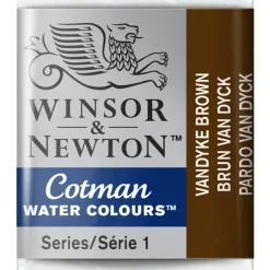 Winsor & Newton Cotman akvarellfärg halvkopp Vandyke Brown 676 | Akvarell- & Vattenfärger
