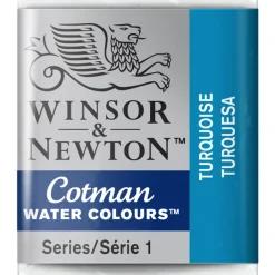 Winsor & Newton Cotman akvarellfärg halvkopp Turquoise 654 | Akvarell- & Vattenfärger