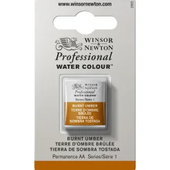 Winsor & Newton Professional akvarellfärg halvkopp Burnt Umber 076 | Akvarell- & Vattenfärger