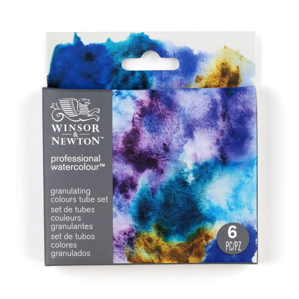 Winsor & Newton Professional Granulating Set akvarellfärger, 6×5 ml i tuber | Akvarell- & Vattenfärger