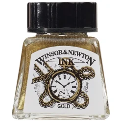 Winsor & Newton W&N Drawing Ink Gold 14ml | Bläck & Tusch