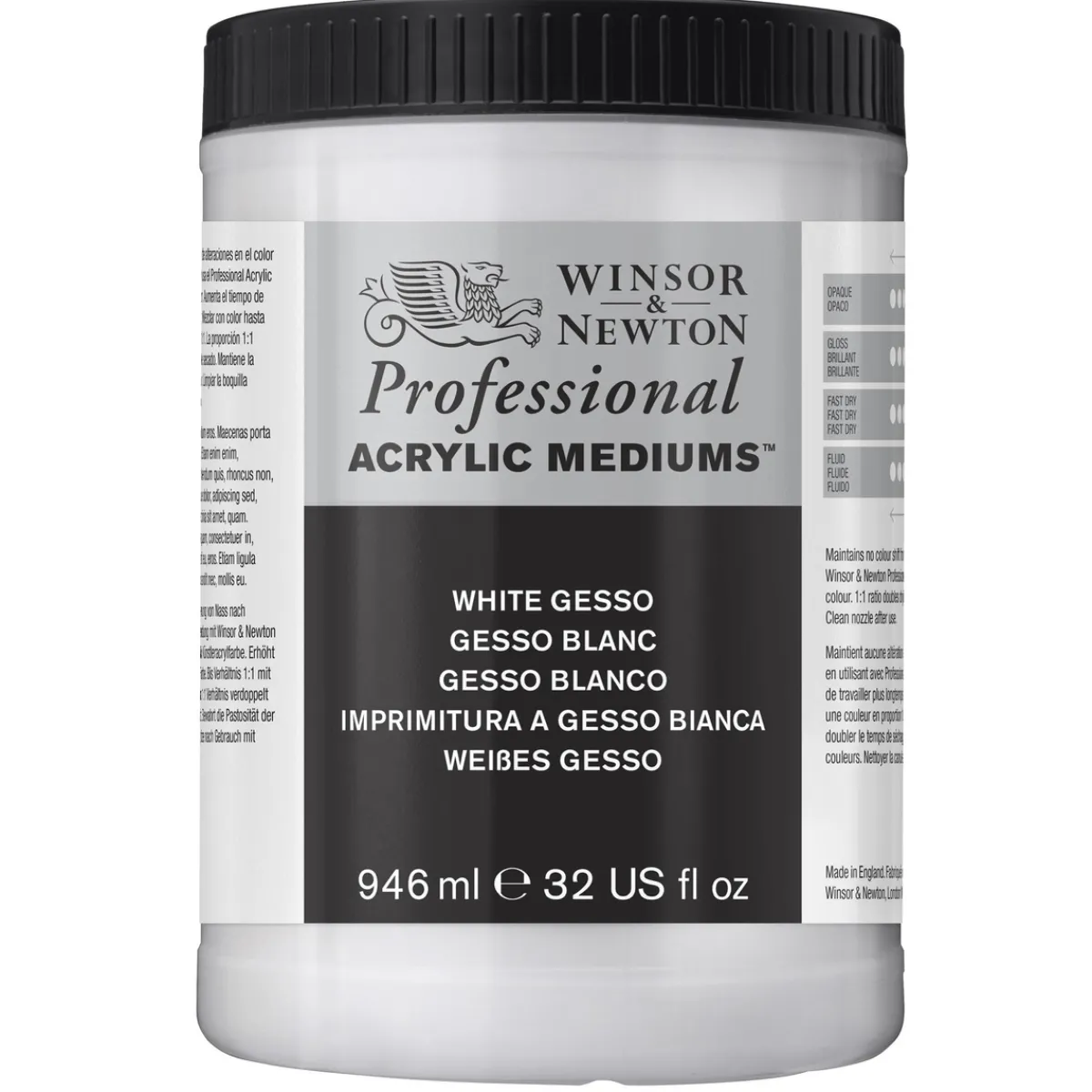 Winsor & Newton W&N Gesso Vit 946ml | Målarmedier