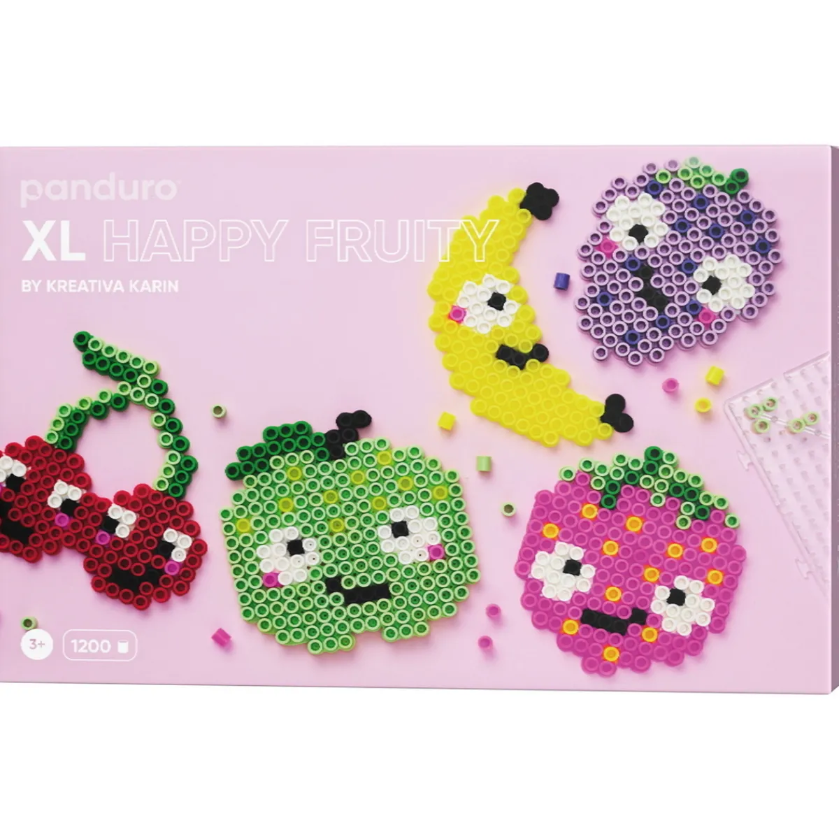 Barn Panduro Iron Beads XL Happy Fruity by Kreativa Karin, pärla fina frukter med 1000 XL-pärlor à Ø9 mm